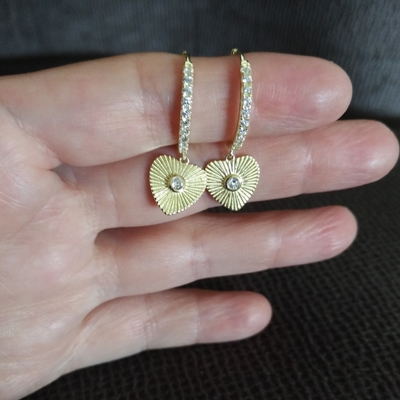 Stella Picciotto Textured Heart❤️ Hoop Earrings - Picture 11 of 12